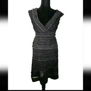 Tadashi Shoji Womens Black Vintage Lace Tank Midi Dress 4
